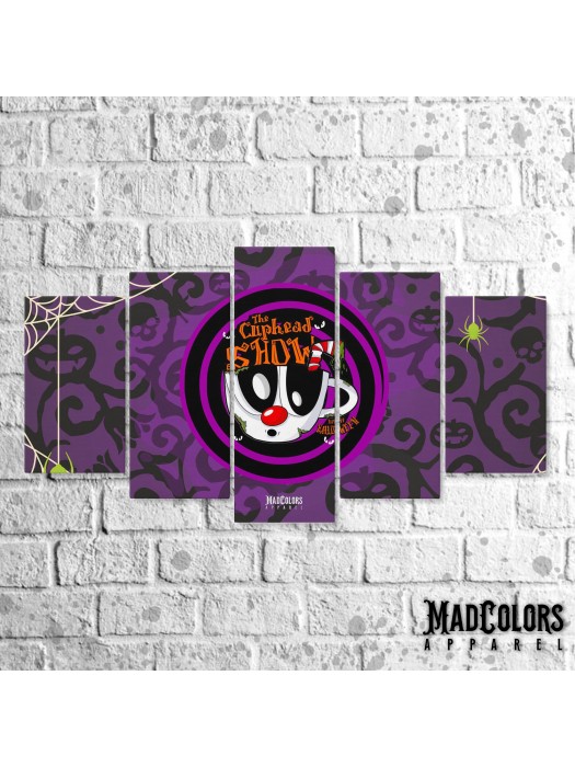 ПАНО ЗА СТЕНА ОТ 5 ЧАСТИ - Halloween Cuphead Show